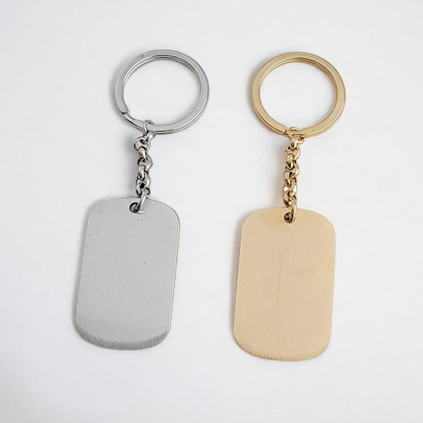 Brushed Stainless Steel Keychains