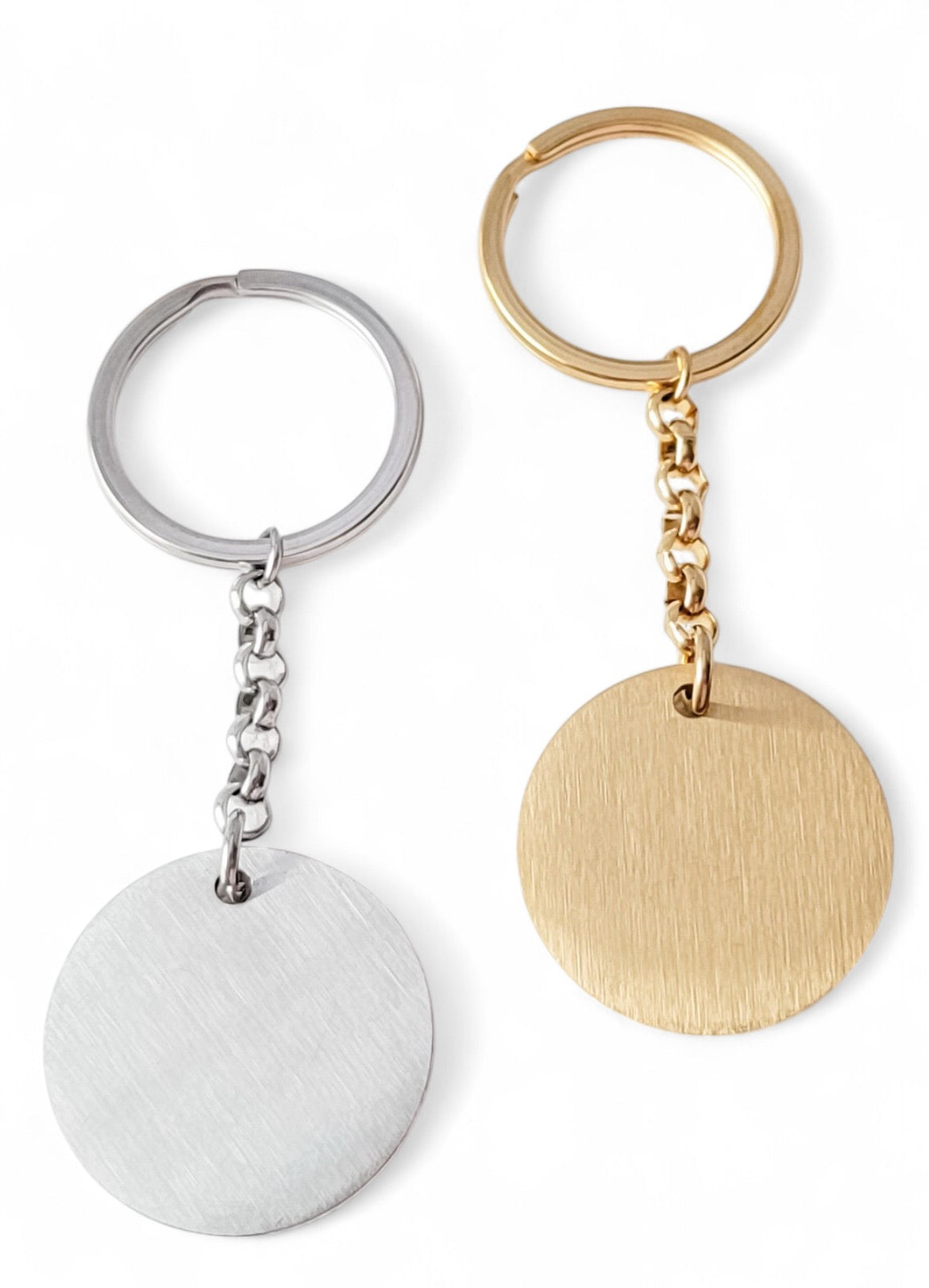 Brushed Stainless Steel Keychains