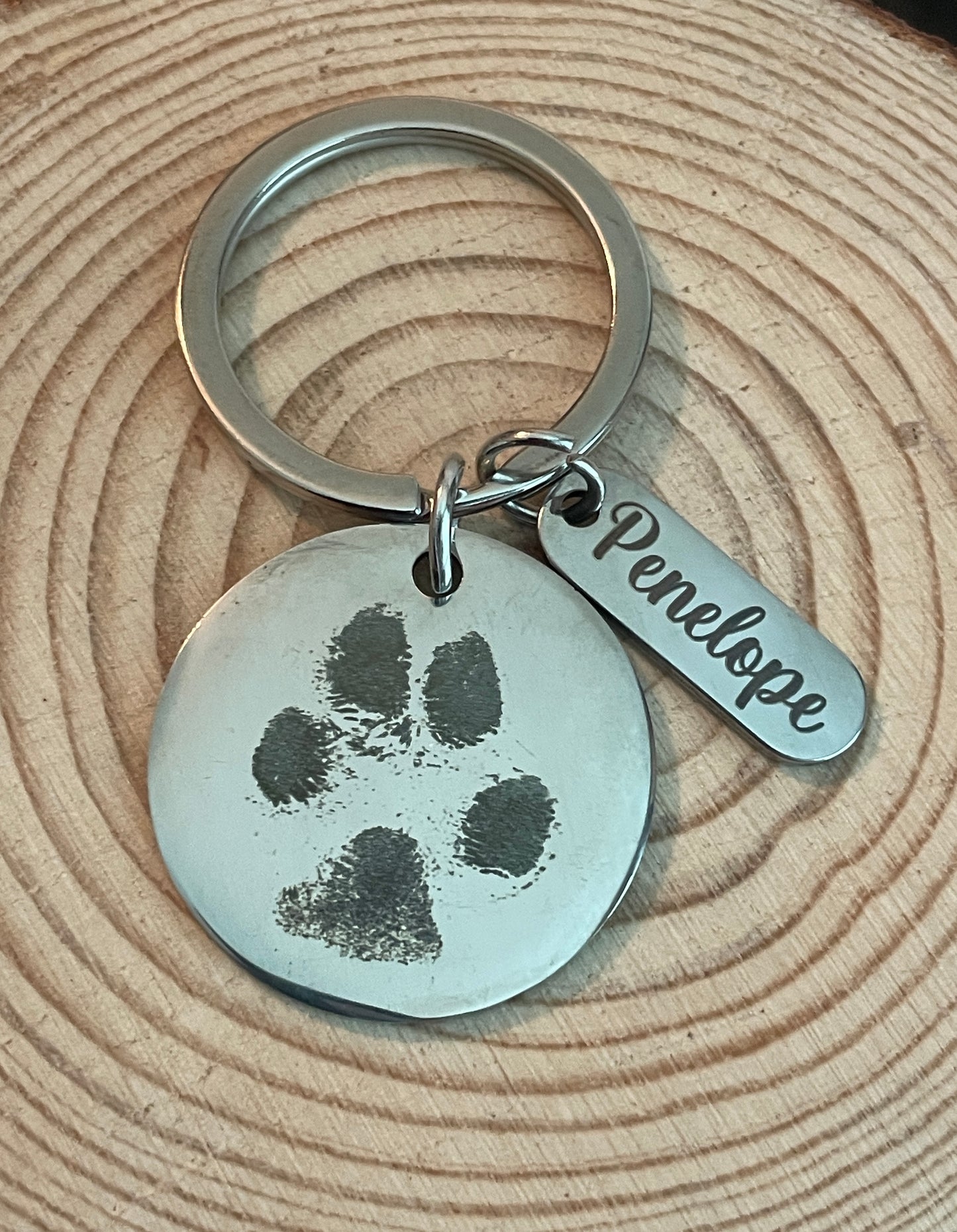 Metal Pawprint Keychain