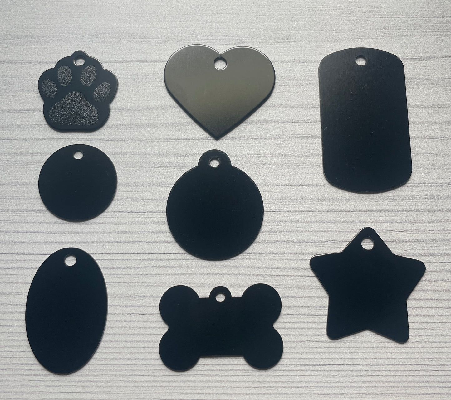 Black Aluminum Pet ID Tags