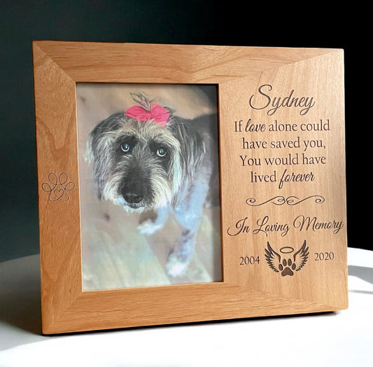 Engraved Wood Memorial Photo Frame