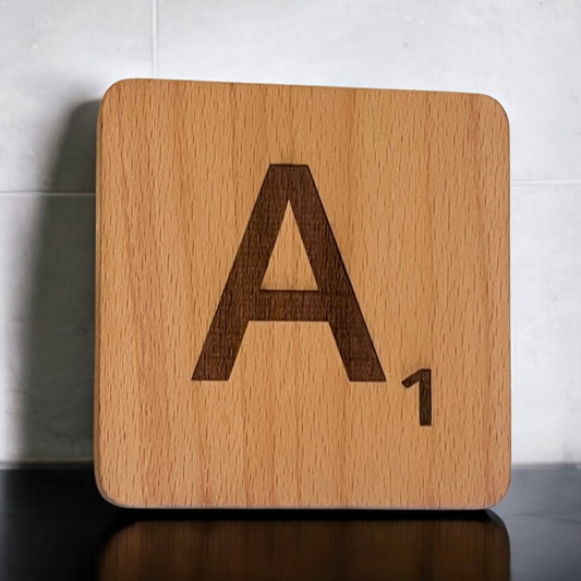 Engraved Wood Scrabble Tiles